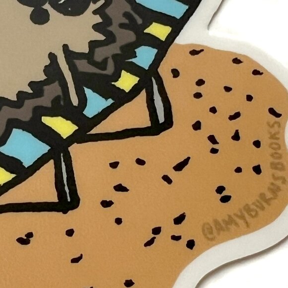 Sunbathing Hedgehog diecut vinyl sticker - Picture 3 of 4